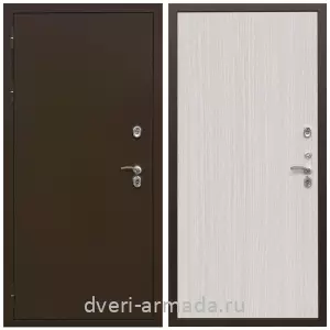 Дверь входная в дом с утеплением Армада Термо Молоток коричневый/ МДФ 6 мм ПЭ Венге светлый для частного дома минеральная вата
