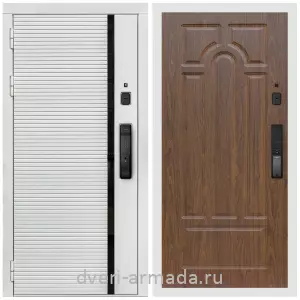 Входные двери 2050 мм, Умная входная смарт-дверь Армада Каскад WHITE МДФ 10 мм Kaadas K9 / МДФ 16 мм ФЛ-58 Мореная береза