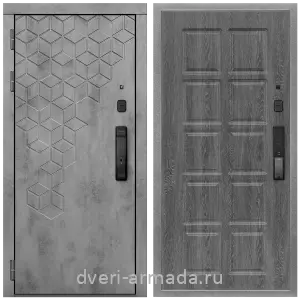 Темные входные двери, Дверь входная Армада Квадро МДФ 16 мм Kaadas K9 / МДФ 10 мм ФЛ-38 Дуб Филадельфия графит
