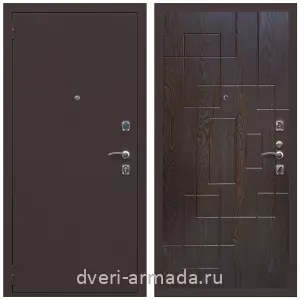 Антивандальные, Антивандальная металлическая  дверь входная Армада Комфорт Антик медь / МДФ 16 мм ФЛ-57 Дуб шоколад