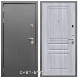 Левые входные двери, Дверь входная Армада Оптима Антик серебро / МДФ 16 мм ФЛ-243 Сандал белый