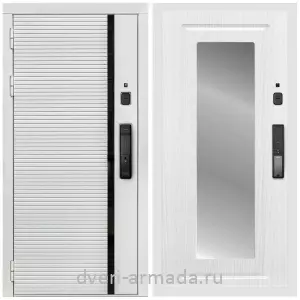 Для загородного дома, Умная входная смарт-дверь Армада Каскад WHITE МДФ 10 мм Kaadas K9 / МДФ 16 мм ФЛЗ-120 Ясень белый