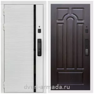 Одностворчатые входные двери, Умная входная смарт-дверь Армада Каскад WHITE Kaadas K9 / МДФ 16 мм ФЛ-58 Венге