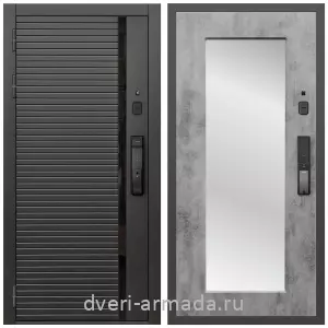 Входные двери МДФ с двух сторон, Умная входная смарт-дверь Армада Каскад BLACK МДФ 10 мм Kaadas K9 / МДФ 16 мм ФЛЗ-Пастораль, Бетон темный