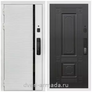 Входные двери 2050 мм, Умная входная смарт-дверь Армада Каскад WHITE МДФ 10 мм Kaadas K9 / МДФ 16 мм ФЛ-2 Венге