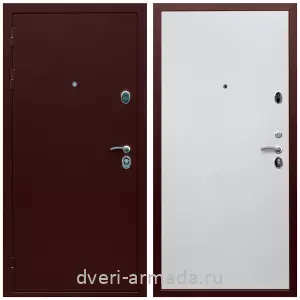 С порошковым напылением, Дверь входная утепленная Армада Люкс Антик медь / МДФ 10 мм Гладкая белый матовый