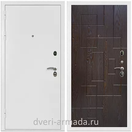 Дверь входная Армада Престиж Белая шагрень / МДФ 16 мм ФЛ-57 Дуб шоколад