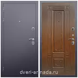 С порошковым напылением, Дверь входная Армада Люкс Антик серебро / ФЛ-2 Морёная береза из металла в кирпичный дом с порошковой окраской