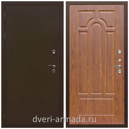 Дверь наружная утепленная дачная Армада Термо Молоток коричневый/ ФЛ-58 Морёная береза с шумоизоляцией