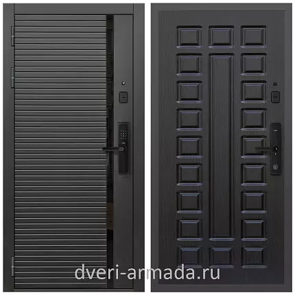 Умная входная смарт-дверь Армада Каскад BLACK МДФ 10 мм Kaadas S500 / МДФ 16 мм ФЛ-183 Венге