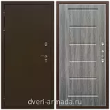 Непромерзающие входные двери, Дверь входная уличная в дом Армада Термо Молоток коричневый/ ФЛ-39 Дуб филадельфия графит с панелями МДФ