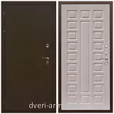 Для коттеджа, Дверь входная утепленная для загородного дома Армада Термо Молоток коричневый/ ФЛ-183 Сандал белый от производителя