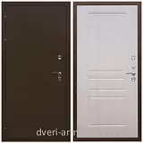 Непромерзающие входные двери, Дверь входная уличная в частный дом Армада Термо Молоток коричневый/ ФЛ-243 Лиственница беж морозостойкая с панелями МДФ