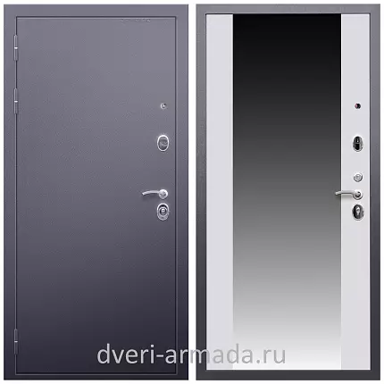 Дверь входная Армада Люкс Антик серебро / МДФ 16 мм СБ-16 Белый матовый