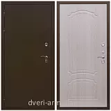 Непромерзающие входные двери, Дверь входная уличная для загородного дома Армада Термо Молоток коричневый/ ФЛ-140 Дуб белёный морозостойкая