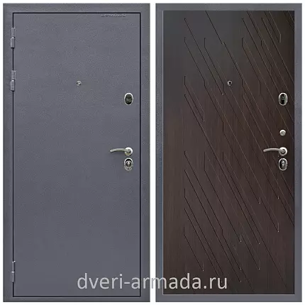 Дверь входная Армада Престиж Антик серебро / МДФ 16 мм ФЛ-86 Венге структурный